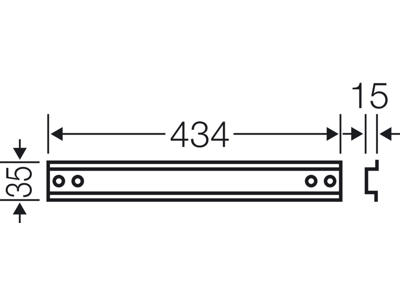 DIN-skinne, L: 434 mm