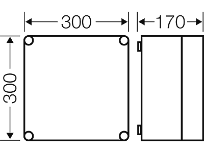 Hensel Mi kasse 300x300x170 mm - transparent låg