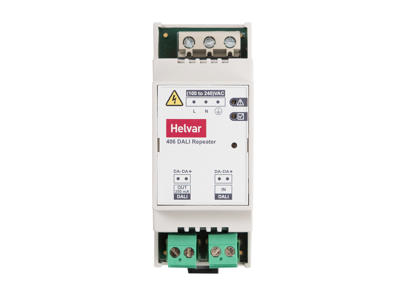 Helvar 406 DALI repeater, DIN-skinne 