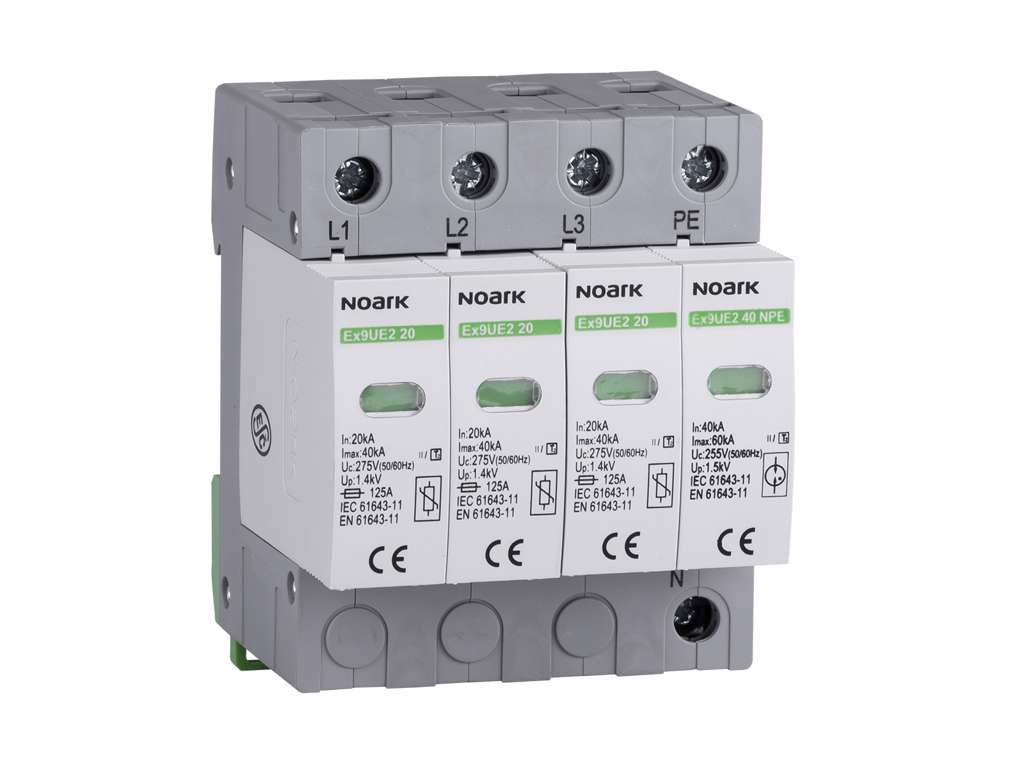 Noark transientbeskyttelse Type 2 3P+N (3+1), TT og TN-S, 20kA