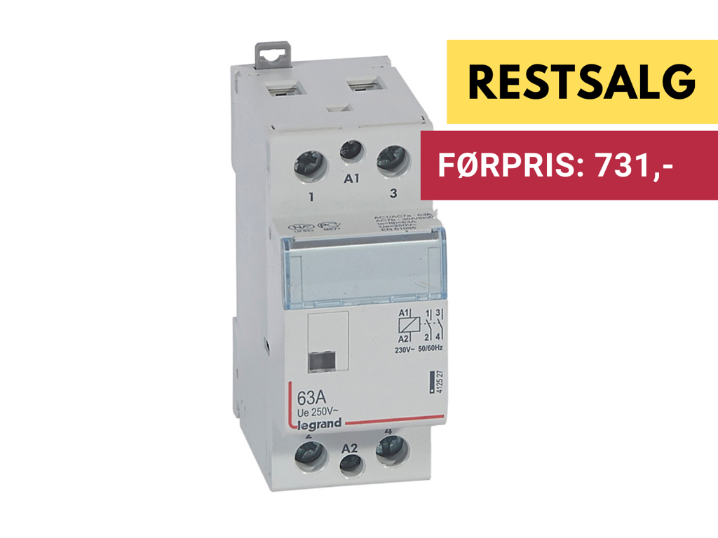 CX3 Kontakt U.H. 63A 2NO 230V spole.