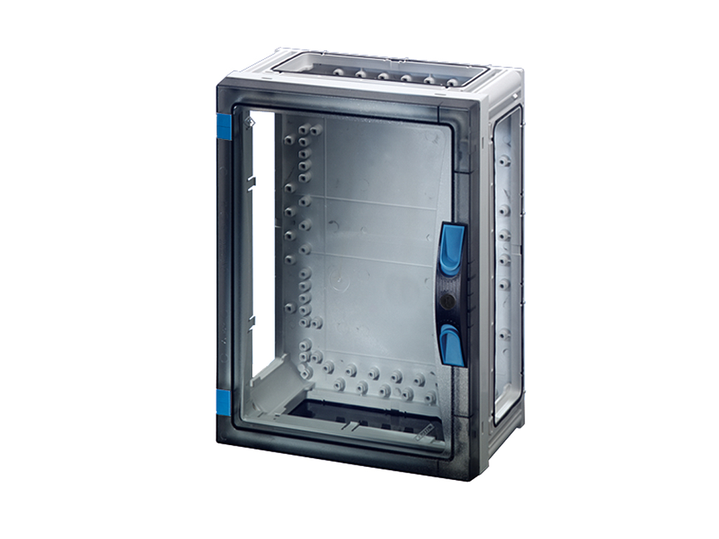 Hensel ENYSTAR tom kasse uden sider 360x270x186 mm - Transparent dør