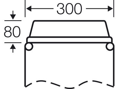 Flange med udslagsblanketter (3 x M40/50/63), 300x80 mm