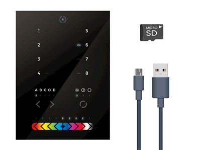 DMX STICK KE2 Styring Glas, 8 direkte tryk - Sort