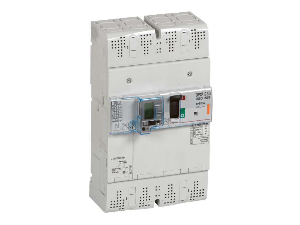 Legrand maksimalafbryder med fejlstrømsmodul DPX³ 250, 250A 4P, 25kA