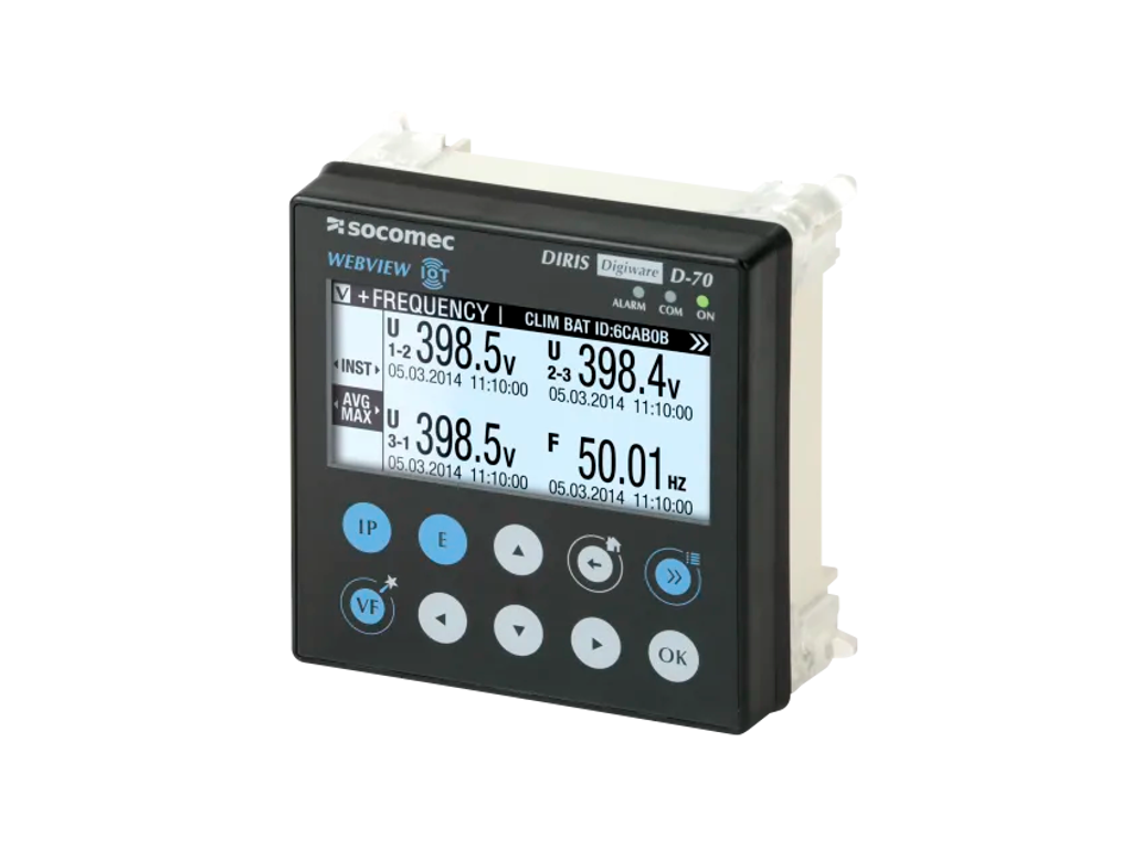 Socomec D-70 display - RS485, Ethernet og WEBVIEW-M