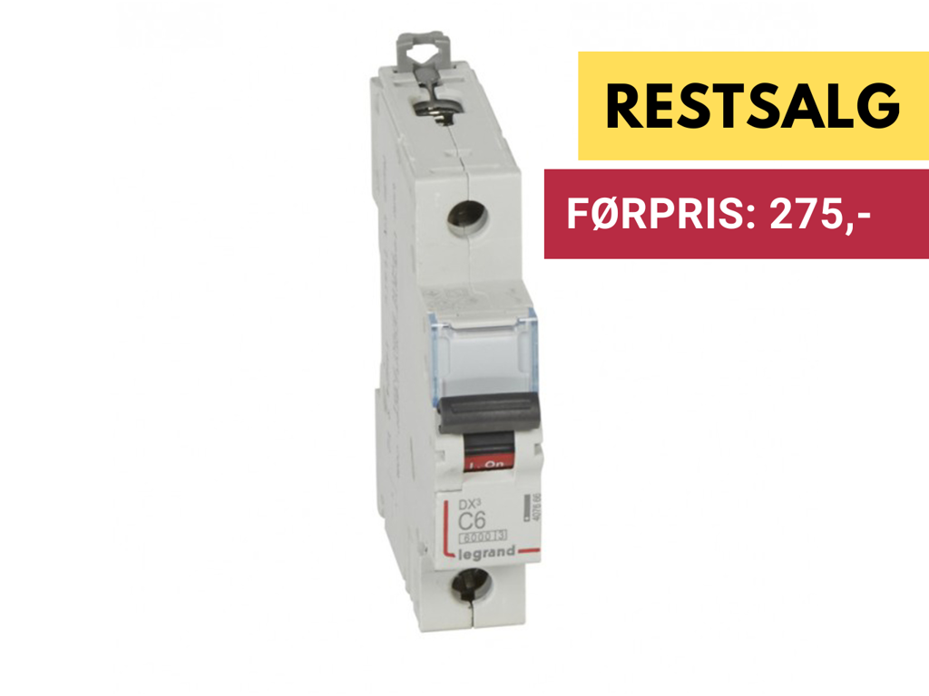 Legrand automatsikring DX3 C6A 1P 1M 6/10kA
