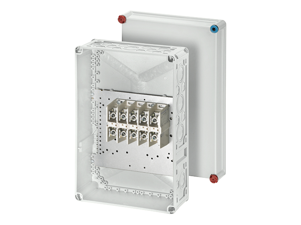 Forgreningsdåse 5x10-95 mm² Cu/Alu, 450x300x170 mm (Mi0301), IP65 - Grå