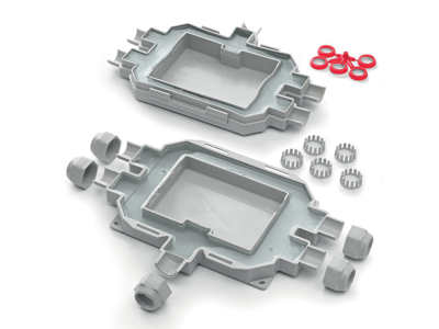 Raytech samled&#xE5;se med gel, 210x155x45 mm, IP68 - Gr&#xE5;