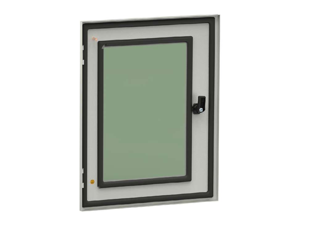 Ståldør med glasrude til Noark stålskab 600x600mm (110573/110574)