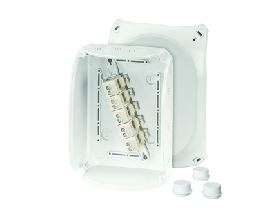 Forgreningsdåse 5x2,5-10 mm², Cu, 155x210x92 mm, IP66 - Grå