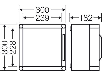 Hensel Mi kasse 300x300x182 mm - transparent hængslet låge