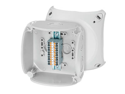 Forgreningsdåse 0,75-2,5 mm², Cu, 104x104x70 mm, IP66/67/69 - Grå