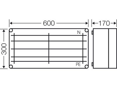 Hensel Mi kasse med skinnefelt 400A Cu 5-polet, 300x600x170 mm
