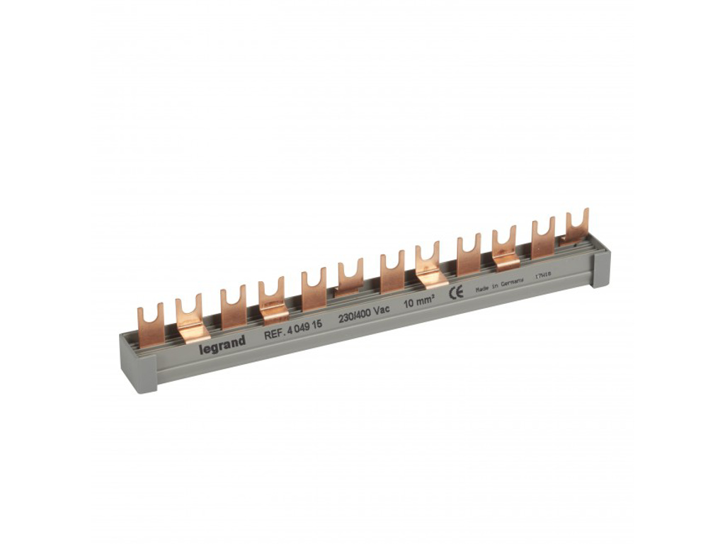 Legrand gaffelsløjfeskinne (L1+N, L2+N, L3+N), 2P (L: 214 mm)