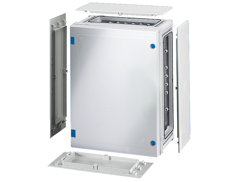 Hensel ENYSTAR tom kasse med sider 366x276x163 mm - Grå dør