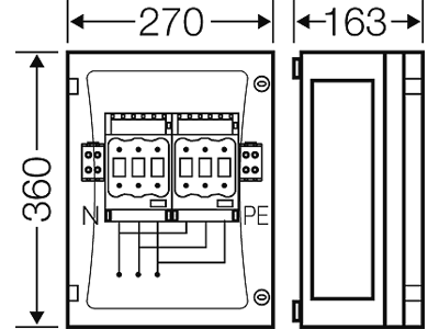 Hensel ENYSTAR kasse med 2 x sikringsafbryder 125A, HRC 001, 3-polet
