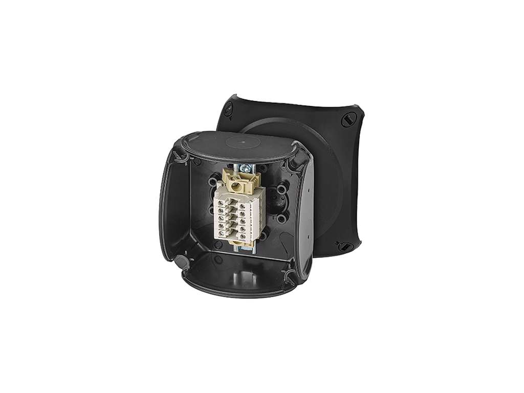 ATEX forgreningsdåse 0,5-4 mm², 5 klemrækker, 93x93x62 mm - Sort