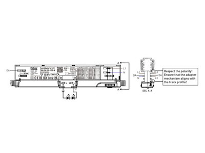 Helvar LED-driver til global track, TR40-DA-200-1050-G (grå)