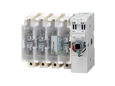 Socomec sikringsbryder NH00 sikringer, 4P 160A - Frontbetjening højre side