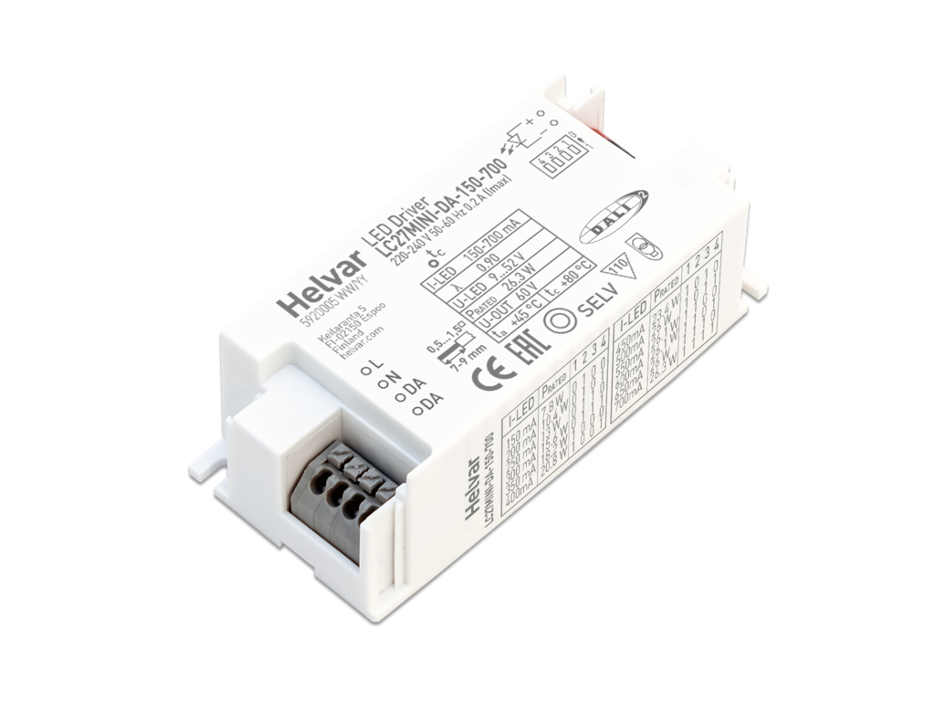 Helvar LED mini driver LC27MINI-DA-150-700 (DALI-2)