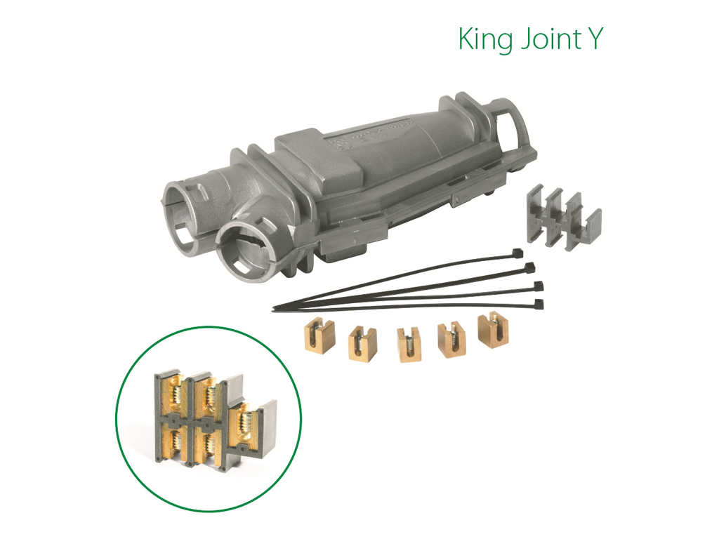 Raytech Y-samledåse med gel, 290x105x51 mm, IPX8 - Grå