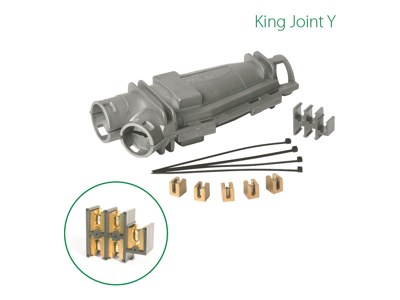 Raytech Y-samledåse med gel, 290x105x51 mm, IPX8 - Grå
