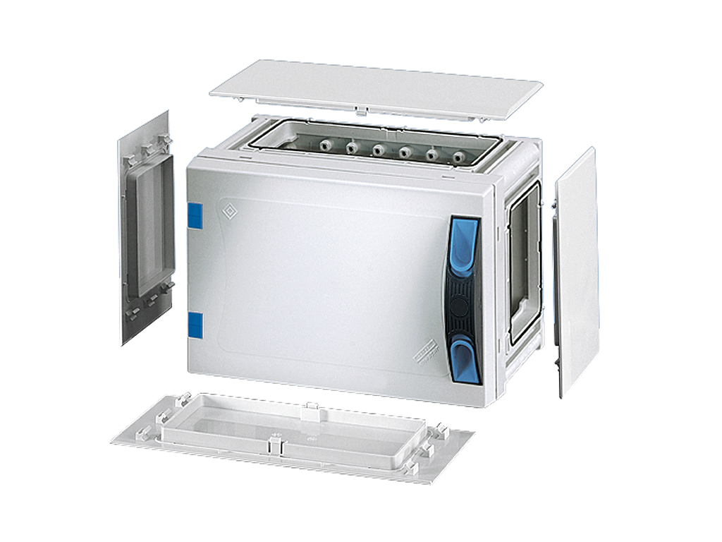 Hensel ENYSTAR tom kasse med sider 186x276x186 mm - Grå dør