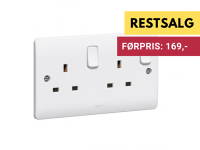 2P stikkontakt 13A 2M 86x146 mm