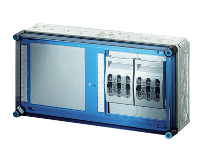 Mi kasse med 2xHRC00 sikringsafbrydere 160A 3P, ln=400A