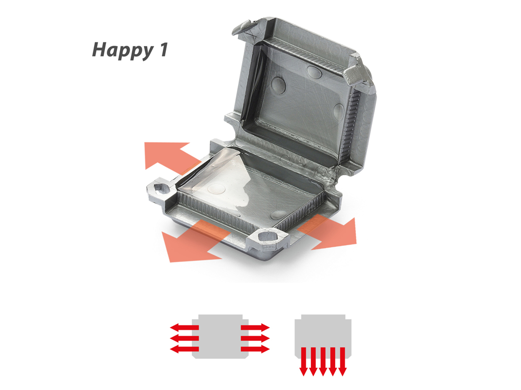 Raytech samledåse med gel (2 stk.), 45x37x24 mm, IPX8 - Grå