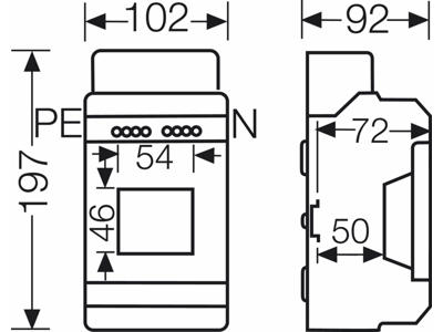 Hensel KV gruppetavle 3 moduler (1x3) med PE- og N klemme - IP54