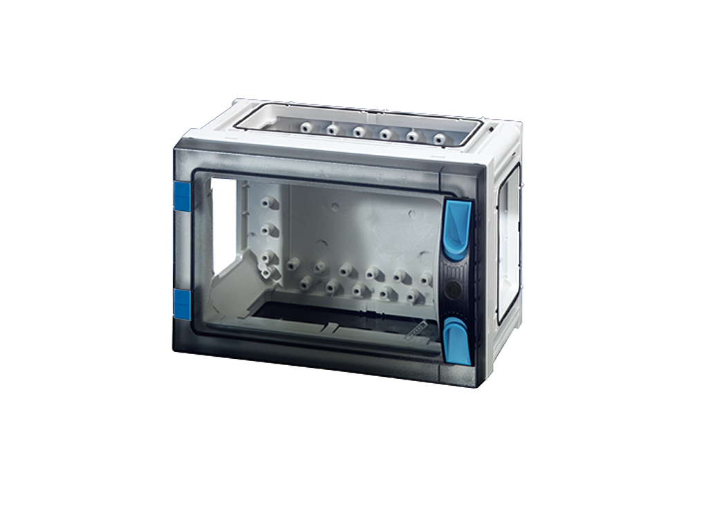 Hensel ENYSTAR tom kasse uden sider 180x270x186 mm - Transparent dør