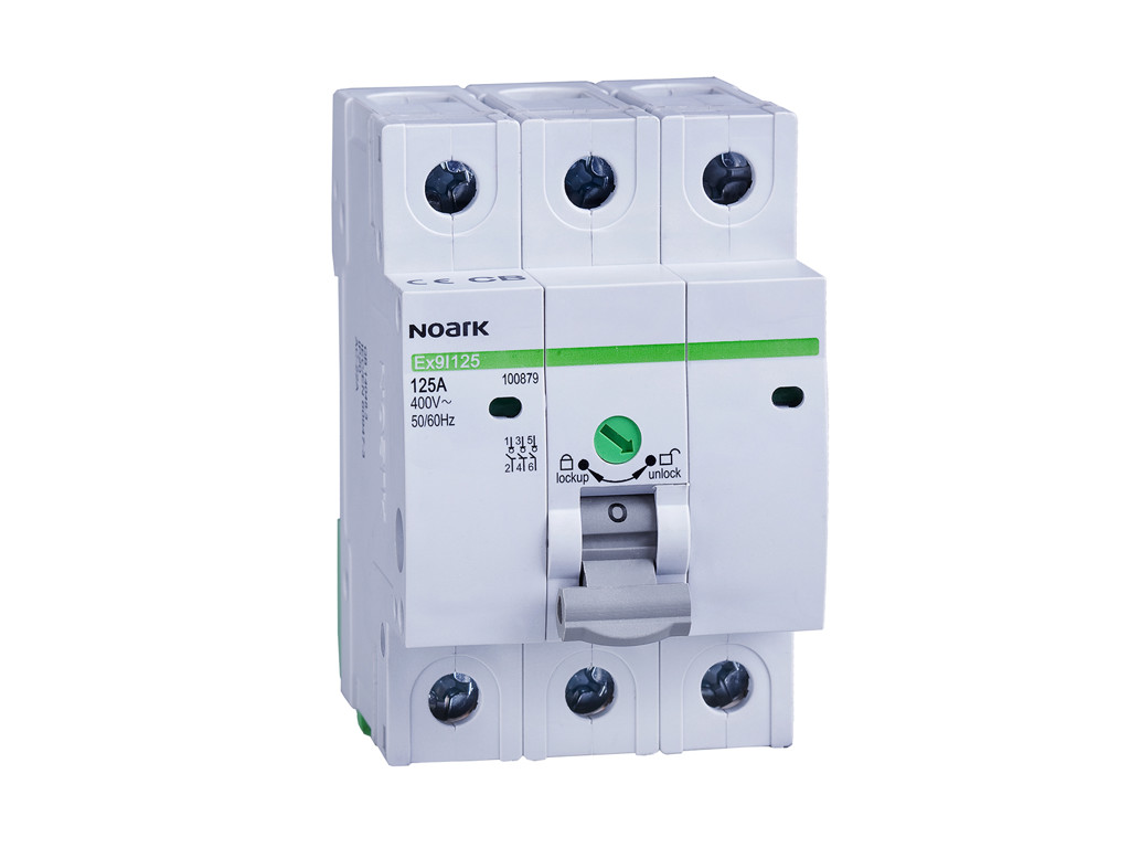 Noark lastafbryder 3P 80A 3M med indbygget låsemekanisme