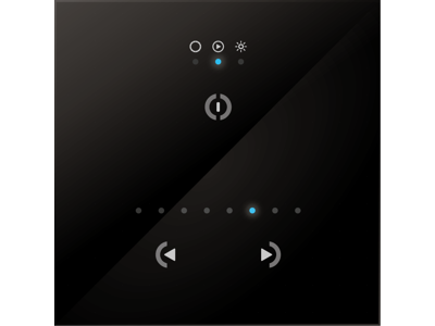 DMX STICK GU2B Styring Glas, 3 knapper - Sort