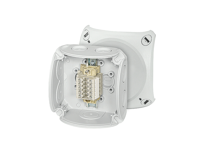 Forgreningsdåse 0,5-4 mm², Cu, 5 klemrækker, 93x93x62 mm, IP66 - Grå