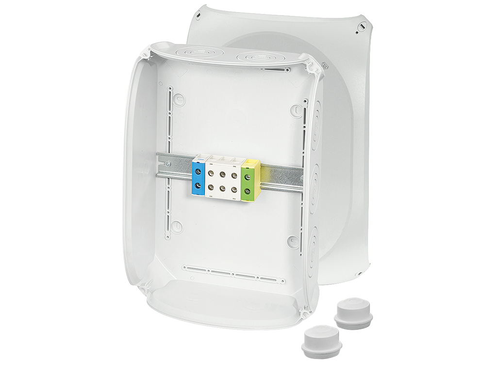 Forgreningsdåse 5x1,5-50 mm², Cu/Alu, 255x355x122 mm, IP66/67/69 - Grå 