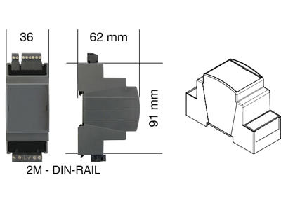 DGD Gateway, Input 12-48Vdc, Input DALI, Output DMX, Command DALI - N.O.