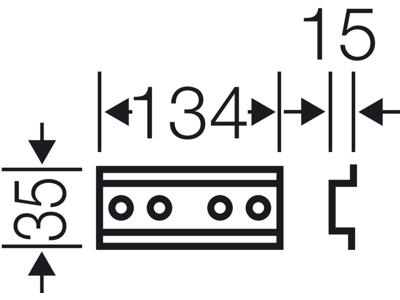 DIN-skinne, L: 134 mm