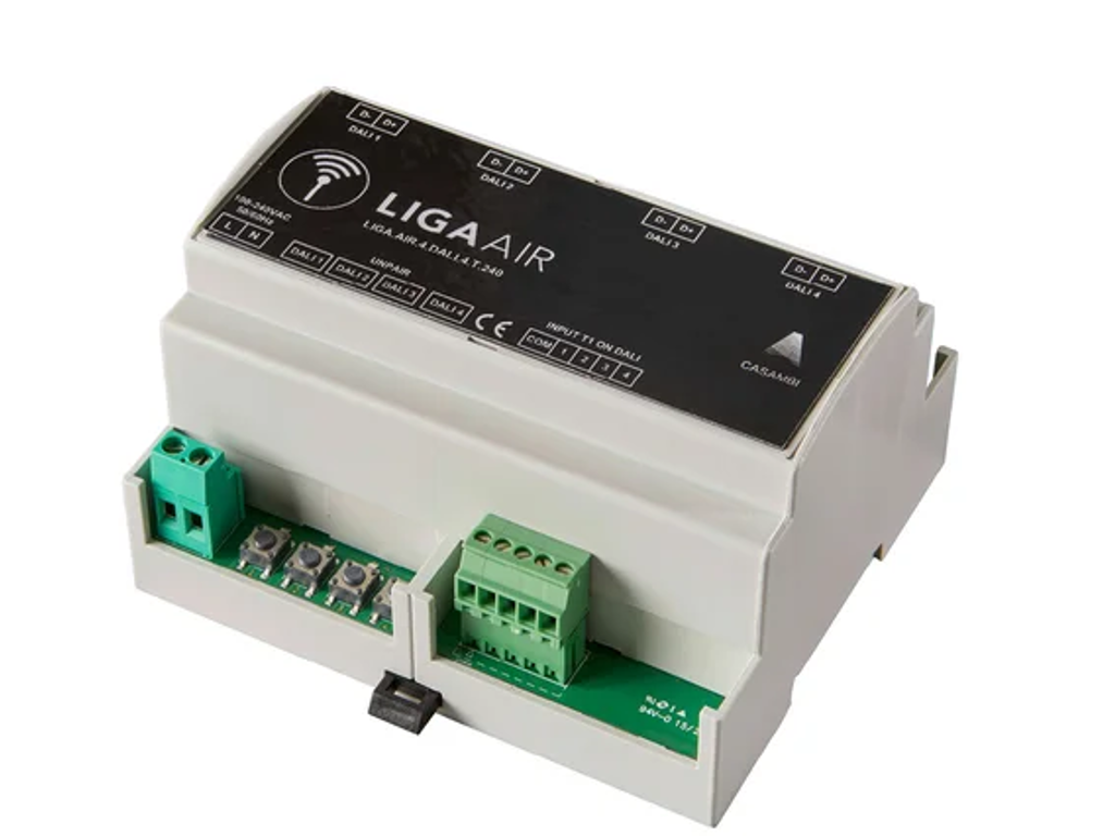 Casambi LIGA.AIR modul med 4 x DALI netværk + 4 trykindgange