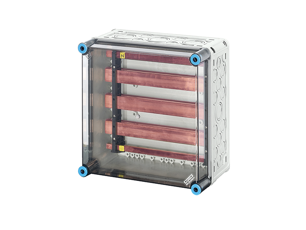 Hensel Mi kasse med skinnefelt 630A Cu 5-polet, 300x300x170 mm