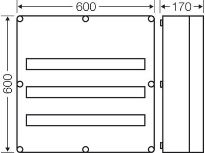 Hensel Mi kasse med DIN-skinne 84M (3x28)