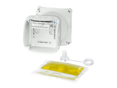 Dåse vandtæt 1,5-4mm² grå 130x130x77mm