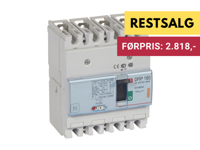 Legrand Maksimalafbryder DPX3 160, 80A 4-pol, 25kA