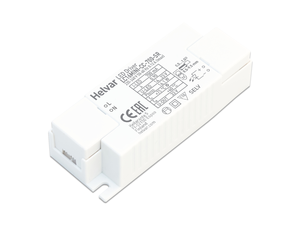 Helvar LED mini driver med aflastning LC16MINI-CC-700-SR (ON/OFF)