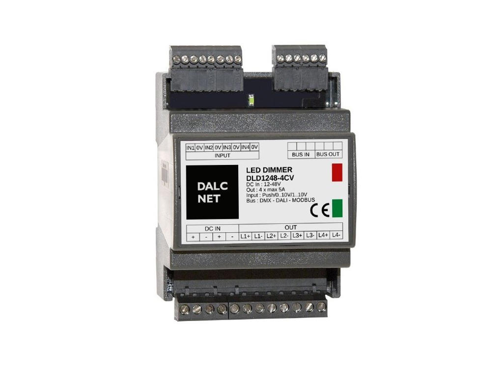 DLD1248-4CV-DALI, LED dæmper 4CH CV, Input 12-48VDC, Output 4x5A.
