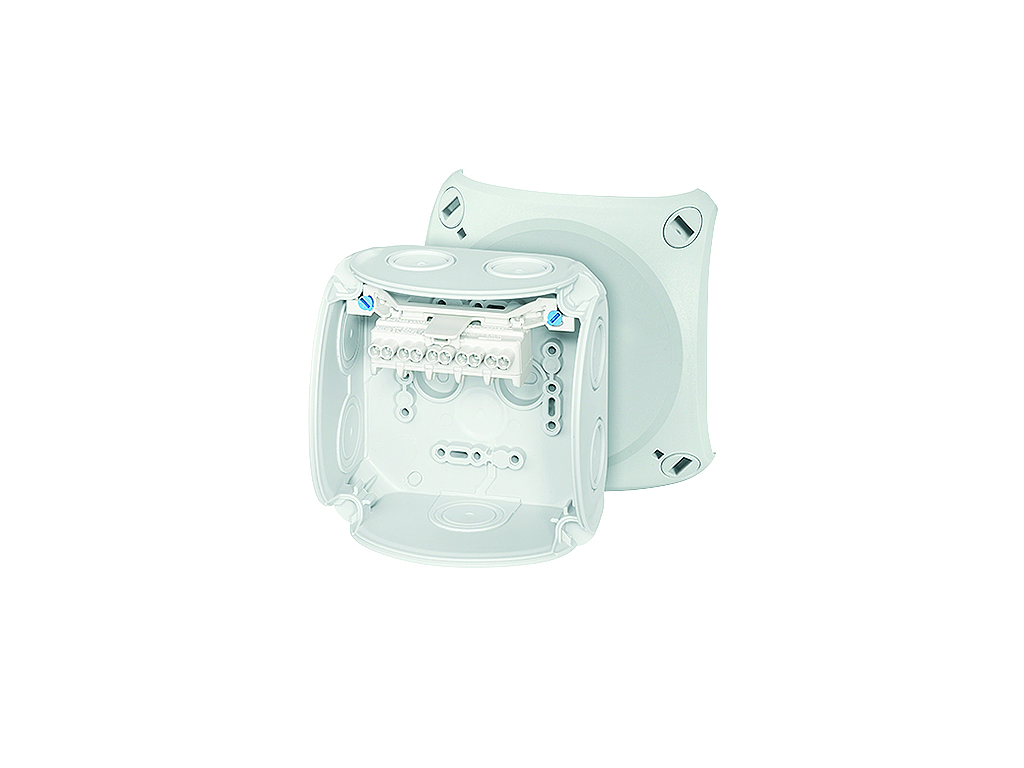 Forgreningsdåse 5x0,75-2,5 mm², Cu, 104x104x70 mm, IP66 - Grå