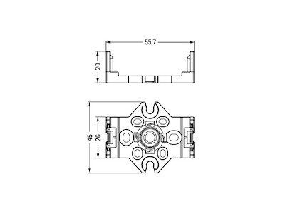 WAGO monteringsbeslag 5P, til afgreningsblokke, plastik - Sort