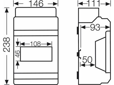 Hensel KV gruppetavle 6 moduler (1x6) - IP65