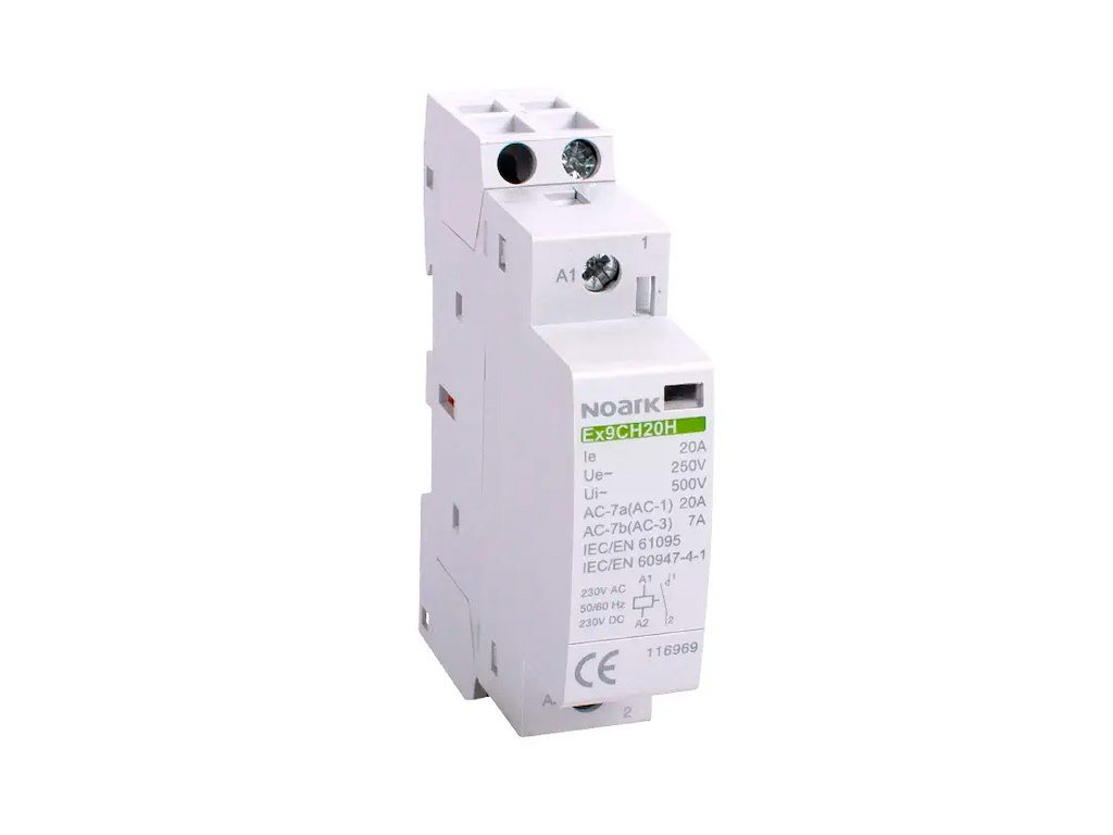 Noark brumfri kontaktor 20A, 48V AC/DC, 2NC, 1M